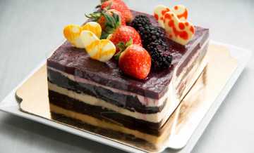 Картинка еда торты ежевика торт сердце пирожное ягоды сладкое клубника