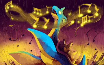 Картинка аниме pokemon песня ноты звуки дракон
