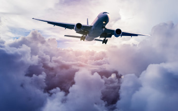 Картинка авиация авиационный+пейзаж креатив авиалайнер пассажирский полет облака