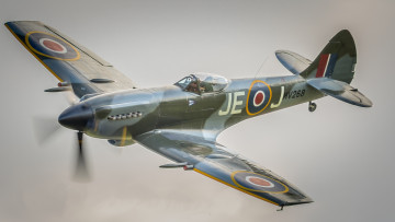 Картинка spitfire авиация боевые+самолёты истребитель