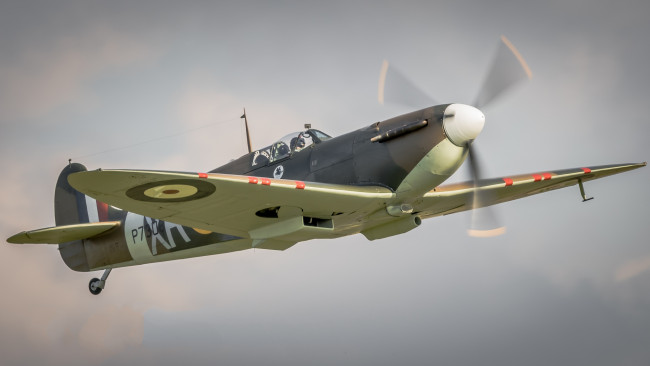 Обои картинки фото spitfire, авиация, боевые самолёты, истребитель