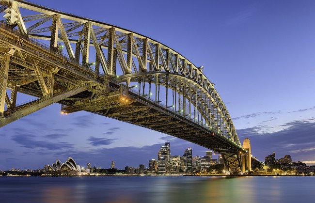 Обои картинки фото sydney lights - australia, города, сидней , австралия, мост, бухта