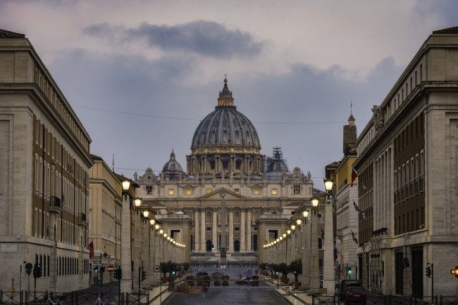 Обои картинки фото st,  peter`s basilica, города, рим,  ватикан , италия, простор