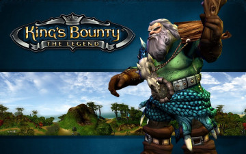 обоя видео игры, king`s bounty,  the legend, дубина, гном, воин