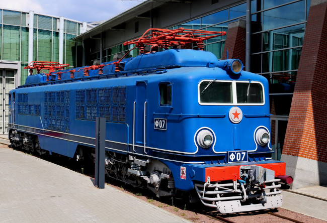 Обои картинки фото электровоз, техника, локомотивы, ф, 07, локомотив, музей