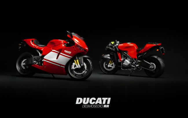 Обои картинки фото мотоциклы, ducati, тёмный, красный