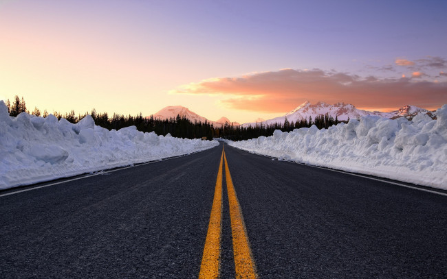 Обои картинки фото природа, дороги, снег, зима