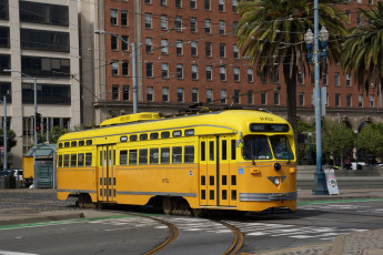 Картинка техника трамваи город трамвай рельсы