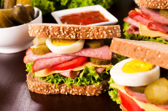 Картинка еда бутерброды +гамбургеры +канапе хлеб салат яйцо огурец ветчина помидор