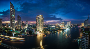 Картинка chao+phraya+river города бангкок+ таиланд простор