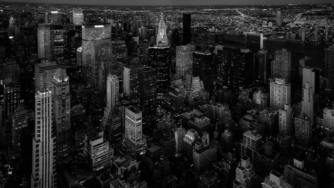 Обои картинки фото города, нью-йорк , сша, здания, город, чёрно, -, белое, фото, нью, йорк