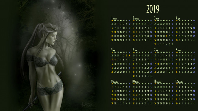 Обои картинки фото календари, фэнтези, профиль, девушка