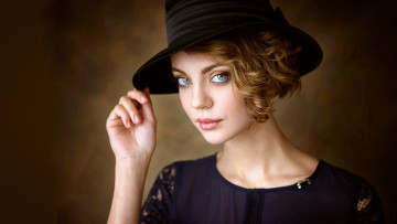 Картинка девушки -unsort+ лица +портреты женщина портрет шляпа взгляд