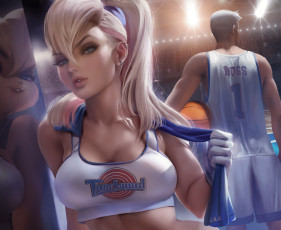 Картинка рисованное кино +мультфильмы девушка блондинка парень мяч баскетбол