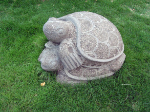 Картинка города памятники скульптуры арт объекты трава черепахи