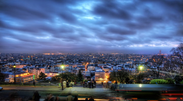 обоя paris, france, города, париж, франция, панорама, ночной, город