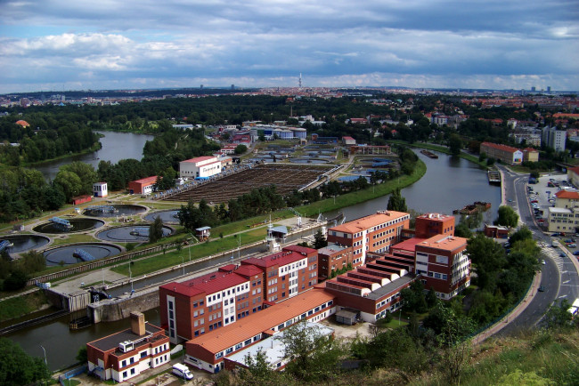 Обои картинки фото Чехия, прага, города, дома, река, vltava