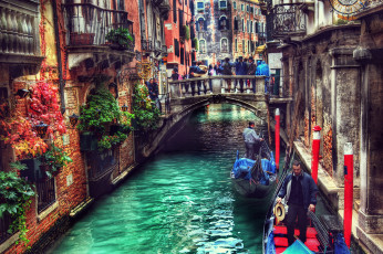 Картинка города венеция италия люди лодка