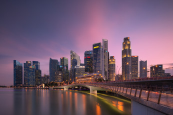Картинка города сингапур+ сингапур мост небоскребы
