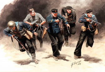 Картинка рисованное армия матросы атака оружие