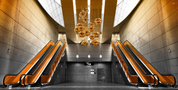 Картинка интерьер казино +торгово-развлекательные+центры эскалатор современный оранжевый архитектура