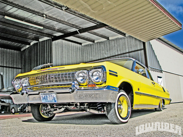 Обои картинки фото 1963, chevy, impala, автомобили, chevrolet, lowrider