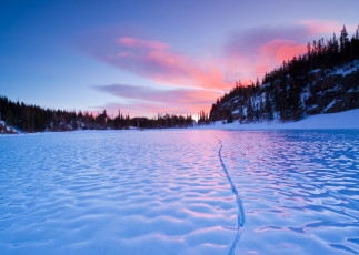 Картинка природа реки озера озеро лёд зима деревья