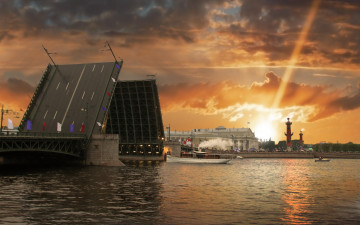 Картинка города санкт петербург петергоф россия мост река