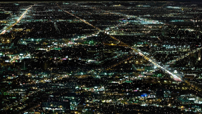 Обои картинки фото города, огни, ночного, мегаполис, ночь