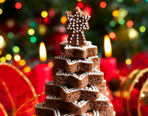 Картинка праздничные угощения печенье елка драже