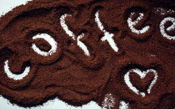 Картинка еда кофе +кофейные+зёрна надпись молотый
