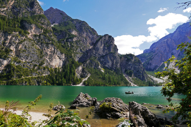 Обои картинки фото италия  брайес, природа, реки, озера, горы, озеро, ели