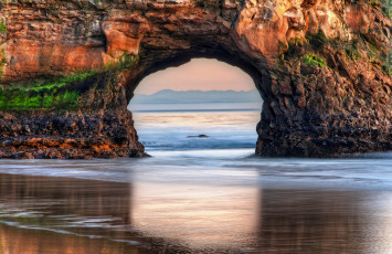 Картинка природа побережье пляж океан рассвет скала сша штат калифорния биг-сюр usa state california big sur pfeiffer park