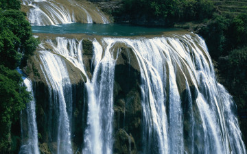 Картинка природа водопады джунгли каскад озеро обрыв водопад