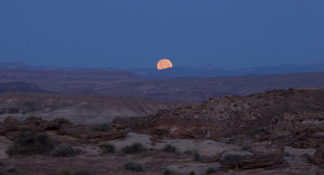 Картинка природа восходы закаты капитол-риф национальный парк сша штат юта каньоны пустыня ночь полная луна фотограф джеф миттон jeff mitton