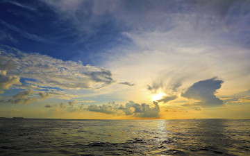 Картинка природа восходы закаты солнце облака небо море