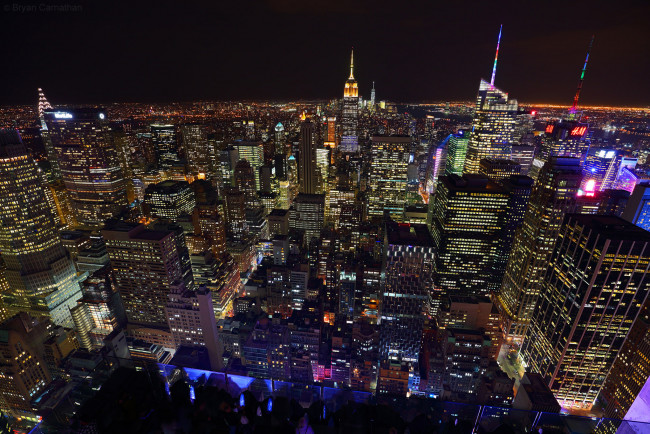 Обои картинки фото города, нью-йорк , сша, огни, ночь, город