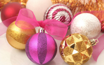 обоя праздничные, шары, бант, розовый, шарики, разноцветные