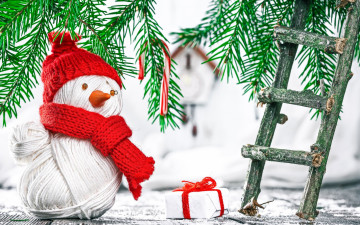 Картинка праздничные снеговики шапочка шарф