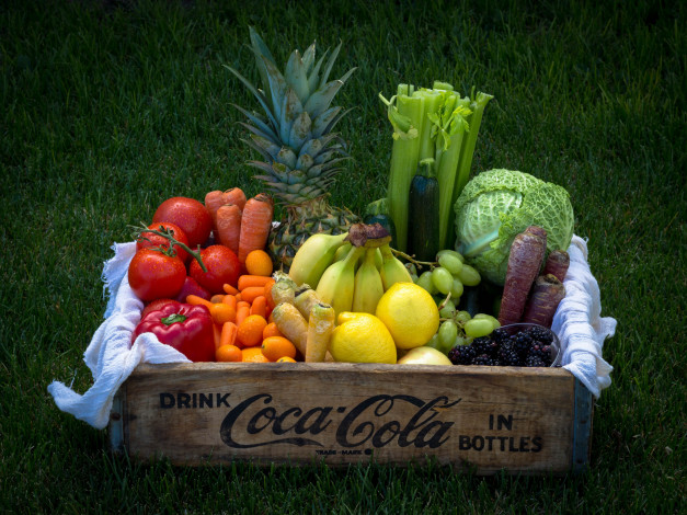 Обои картинки фото еда, фрукты и овощи вместе, урожай