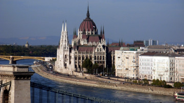 обоя города, будапешт , венгрия, мост, река