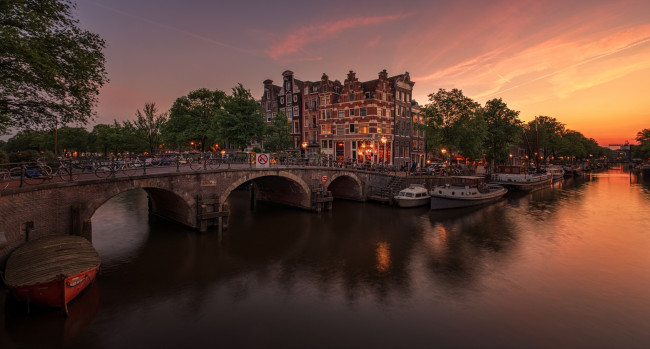 Обои картинки фото amsterdam canal, города, амстердам , нидерланды, простор