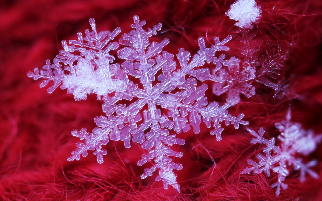 Обои картинки фото природа, макро, снежинки, ткань, кристаллы