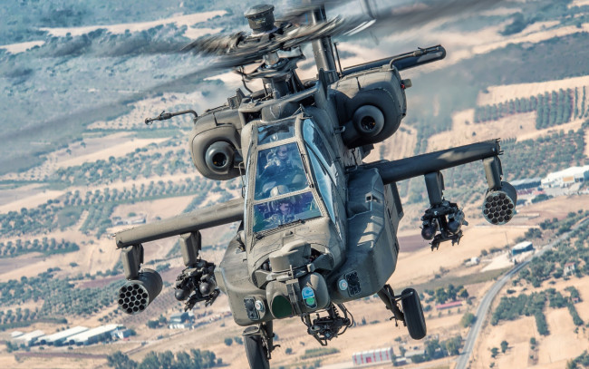 Обои картинки фото ah-64 apache, авиация, вертолёты, ударный, вертолет, ah64, apache, mcdonnell, douglas, военные, вертолеты, ввс, греции