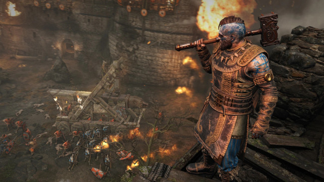 Обои картинки фото видео игры, for honor,  wrath of the jormungandr, воин, молот, замок