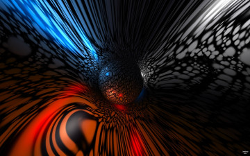 Картинка 3д графика abstract абстракции свечение абстракт шар