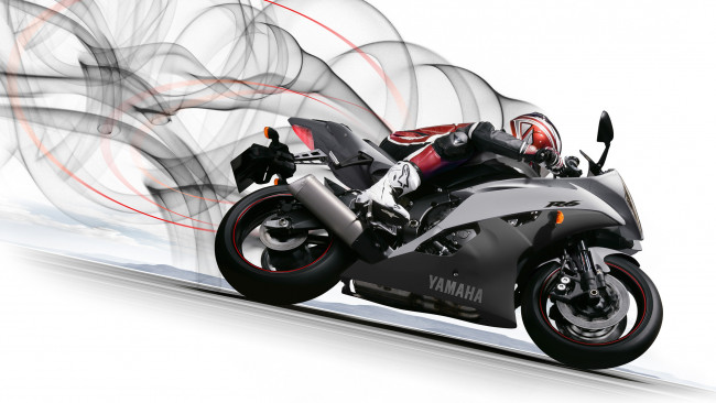 Обои картинки фото мотоциклы, yamaha, спортивный, мотоцикл, yzf-r6, profile, ямаха, мотоциклист