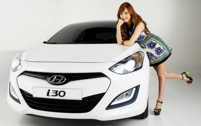 Обои картинки фото автомобили, авто, девушками, азиатка, jessica, hyundai, девушка, карейка