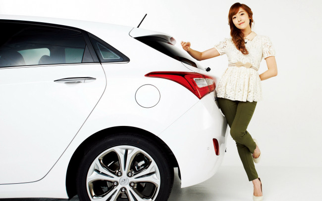 Обои картинки фото автомобили, авто, девушками, азиатка, карейка, hyundai, девушка, jessica