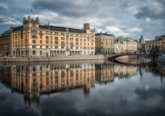 Картинка города стокгольм+ швеция мост река здания rosenbad stockholm sweden